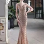 Wholesale Women's Elegant V Neck Sleeveless Sequin Mermaid Evening Dress preview