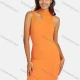 Wholesale Women's Sexy Mock Neck Sleeveless Hollow Out Bodycon Club-wear Dress Orange Clothing Wholesale Market Liuhua