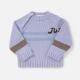 Baby's Long Sleeve Letter Striped Button Side Pullover Sweater Lavender Clothing Wholesale Market -LIUHUA