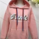 Wholesale Women's Casual Long Sleeve Letter Kangaroo Pocket Hoodie Pink Clothing Wholesale Market Liuhua
