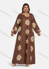 Wholesale Women's Vintage Plus Size Crew Neck Long Sleeve Geometric Print Maxi Dress - Liuhuamall