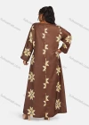 Wholesale Women's Vintage Plus Size Crew Neck Long Sleeve Geometric Print Maxi Dress - Liuhuamall