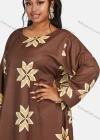 Wholesale Women's Vintage Plus Size Crew Neck Long Sleeve Geometric Print Maxi Dress - Liuhuamall