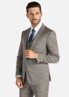Wholesale Men's Button Blazer&Vest&Suit Pants 3-Piece Plaid Slim Fit Suit Sets - Liuhuamall