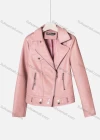 Wholesale Women's Casual Lapel Long Sleeve Zipper Plain Leather Crop Biker Jacket - Liuhuamall
