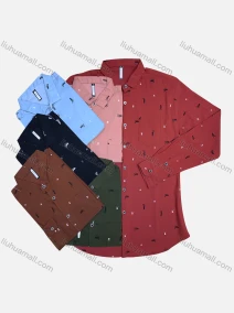 Wholesale Men's Long Sleeve Allover Print Button Down Casual Shirt, LIUHUA CLOTHING WHOLESALE