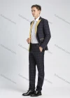Wholesale Men's Formal Slim Fit Lapel Contrast Plaid Print Pockets Single Breasted Blazer & Trousers 2 Piece Sets - Liuhuamall