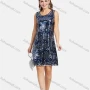 Wholesale Women's Scoop Neck Sequin Sleeveless Mesh Hem Short Tank Dress preview