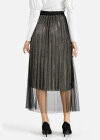Wholesale Women's Scallop Waistband Mesh Pleated Skirt - Liuhuamall