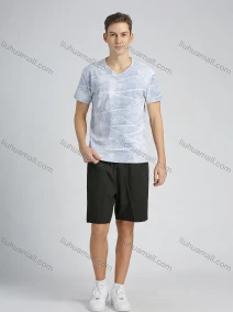 Wholesale Men's Cotton V Neck Casual Short Sleeve Tee, LIUHUA CLOTHING WHOLESALE