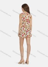 Wholesale Women's Casual V Neck Sleeveless Floral Drawstring Crop Top 2-piece Set 28524# - Liuhuamall