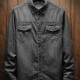 Wholesale Men's Casual Plain Flap Pocket Button Down Long Sleeve Denim Jacket Black 65% Elatsic Cotton Clothing Wholesale Market Liuhua