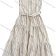 Wholesale Women's Beige Striped Shirt Dress! Sleeveless, Collared, with Waist Tie. Ideal for Bulk Buys! Beige Clothing Wholesale Market Liuhua
