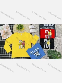 Wholesale Boy's Comfy Crew Neck Long Sleeve Graphic Letter T-Shirt, LIUHUA CLOTHING WHOLESALE