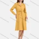 Wholesale Women's Casual Plain Lapel Button Down Long Sleeve Knee Length Shirt Dress With Belt 27# Clothing Wholesale Market Liuhua