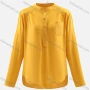Wholesale Women's Mock Neck Long Sleeve Haft Button Patch Pocket High Low Hem Solid Shirt preview