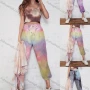 Wholesale Women's Casual Plain Tie Dye Drawstring Capris Joggers preview