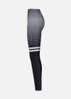 Wholesale Women's Sporty Checkerboard Striped High Waist Yoga Elasticity Leggings - Liuhuamall