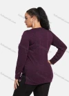 Wholesale Women's Elegant Round Neck Long Sleeve Floral Embroidery Slit Hem Knit Top - Liuhuamall
