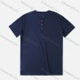 Wholesale Men's Plain Round Neck Button Front Short Sleeve Henry Shirt preview