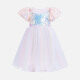 Girls Cute Short Sleeve Bow Knot Splicing Lace Tiered Flower Girl Dress 230615# Pink Clothing Wholesale Market -LIUHUA