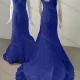 Wholesale Women's Glamorous Crew Neck Cap Sleeeve Sequin Lace Up Back Appliques Floor Length Wedding Dress 1032# Medium Blue Clothing Wholesale Market Liuhua