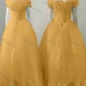Wholesale Women's Glamorous Off Shoulder Sequin Lace Up Back Appliques Floor Length Wedding Dress 2058# Orange Clothing Wholesale Market Liuhua