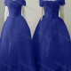 Wholesale Women's Glamorous Off Shoulder Sequin Lace Up Back Appliques Floor Length Wedding Dress 2058# Medium Blue Clothing Wholesale Market Liuhua