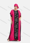 Wholesale Women's African Bat Sleeve Plus Size Rhinestone Colorblock Maxi Kaftan Dress With Turban SB-28-SS# - Liuhuamall