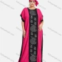 Wholesale Women's African Bat Sleeve Plus Size Rhinestone Colorblock Maxi Kaftan Dress With Turban SB-28-SS# preview