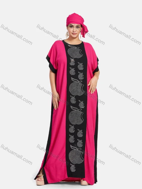 Wholesale Women's African Bat Sleeve Plus Size Rhinestone Colorblock Maxi Kaftan Dress With Turban SB-28-SS#, Guangzhou Clothing Wholesale Market & Suppliers - LIUHUAMALL, Specialty