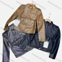 Wholesale Women's Fashion Stand Collar Zip Pockets Crop Leather Jacket preview