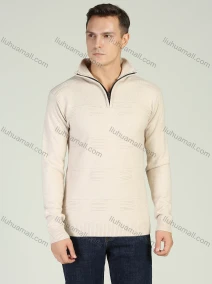 Wholesale Men's Plain Knitting High Neck Quarter Zip Long Sleeve Sweater Jacket, LIUHUA CLOTHING WHOLESALE