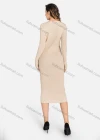 Wholesale Women's Crew Neck Long Sleeve Slim Fit Knee Length Knit Ribbed Sweater Dress 2272# - Liuhuamall