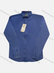 Wholesale Men's Casual Collared Long Sleeve Plain Button Down Denim Shirt, LIUHUA CLOTHING WHOLESALE