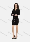 Wholesale Women's Casual V Neck Long Sleeve Ruched Button Decor Short Chiffon Dress 1205# - Liuhuamall
