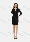 Wholesale Women's Casual V Neck Long Sleeve Ruched Button Decor Short Chiffon Dress 1205# - Liuhuamall