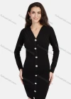 Wholesale Women's Casual V Neck Long Sleeve Ruched Button Decor Short Chiffon Dress 1205# - Liuhuamall
