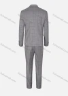 Wholesale Men's Formal Plaid Single Breasted Pockets Lapel Slim Fit Blazer & Trousers 2 Piece Sets - Liuhuamall