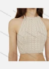 Wholesale Women's Sexy Plain Cable Knit Crop Cami Top T0528# - Liuhuamall