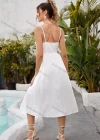 Wholesale Women's Spaghetti Strap Button Front Plain Midi Cami Dress AY230# - Liuhuamall
