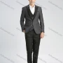 Wholesale Men's Formal Slim Fit Plain Lapel One Button Flag Pockets Suit Jacket & Waistcoat 3-Piece Set preview