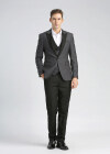 Wholesale Men's Formal Slim Fit Plain Lapel One Button Flag Pockets Suit Jacket & Waistcoat 3-Piece Set - Liuhuamall