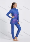 Wholesale Women's Muslim Floral Print Modest Full Coverage Burkini Swimwear With Hijab 2 Piece Set - Liuhuamall