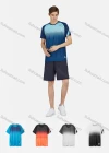 Wholesale Men's Sporty Round Neck Short Sleeve Polka Dot Gradient Quick Dry Breathable T-Shirt - Liuhuamall