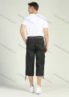 Wholesale Men's Solid Flap Pockets Belted Capris Cargo Pants - Liuhuamall