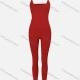 Wholesale Women's Sexy U Neck Spaghetti Strap Plain Ribbed Skinny Fit Jumpsuit 1# Clothing Wholesale Market Liuhua