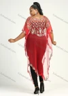 Wholesale Women's Arabic Dubai Glamorous Triangle Hem Muslim Islamic Sequin Mesh Translucent Cover Up Cloak - Liuhuamall