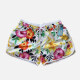 Women's Vacation Contrast Floral Print Drawstring Beach Shorts White Clothing Wholesale Market -LIUHUA