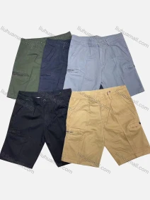 Wholesale Men's Casual Plain Patch Pocket Button Closure Shorts 28403#, LIUHUA CLOTHING WHOLESALE